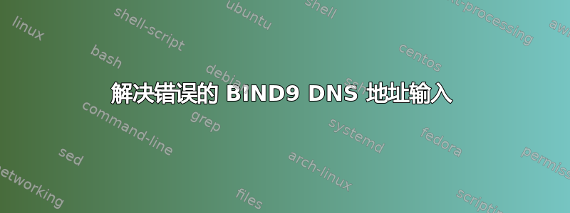 解决错误的 BIND9 DNS 地址输入