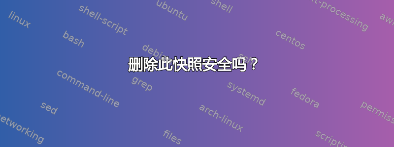 删除此快照安全吗？