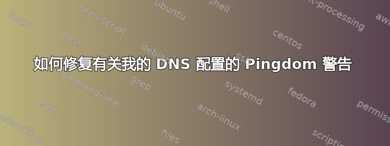 如何修复有关我的 DNS 配置的 Pingdom 警告