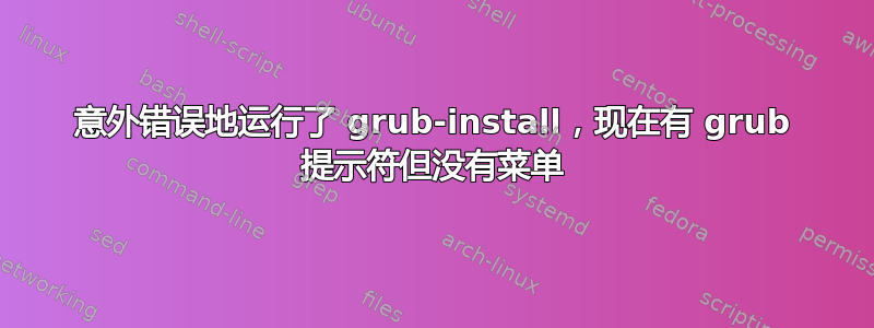 意外错误地运行了 grub-install，现在有 grub 提示符但没有菜单