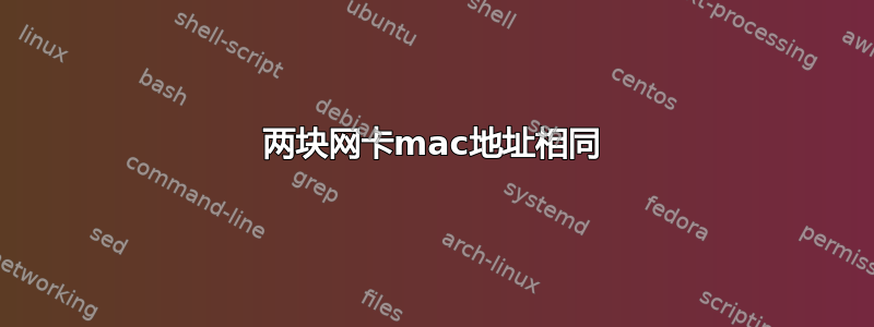 两块网卡mac地址相同