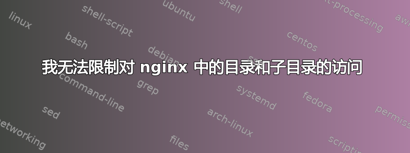 我无法限制对 nginx 中的目录和子目录的访问