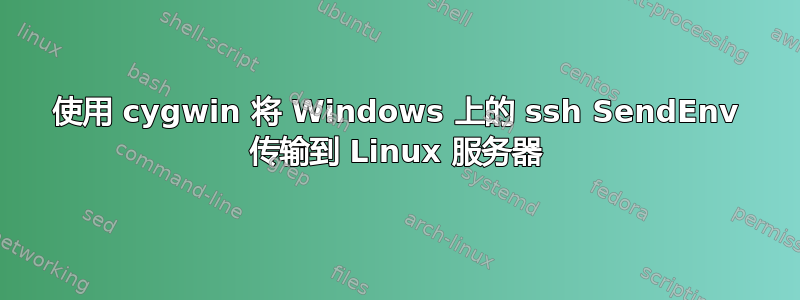 使用 cygwin 将 Windows 上的 ssh SendEnv 传输到 Linux 服务器