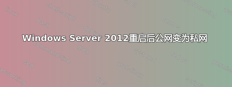 Windows Server 2012重启后公网变为私网