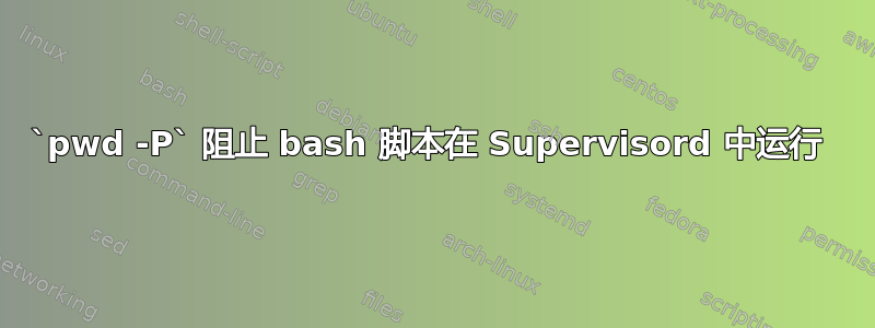 `pwd -P` 阻止 bash 脚本在 Supervisord 中运行 