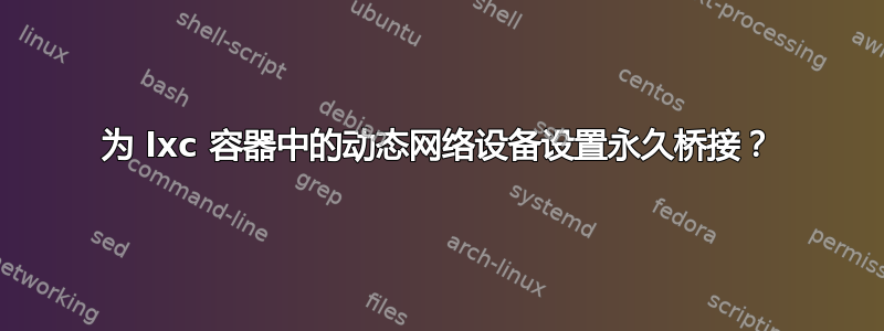 为 lxc 容器中的动态网络设备设置永久桥接？