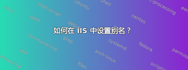 如何在 IIS 中设置别名？