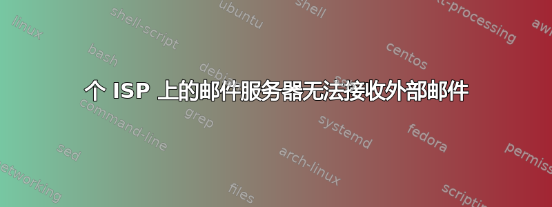 2 个 ISP 上的邮件服务器无法接收外部邮件