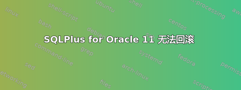 SQLPlus for Oracle 11 无法回滚