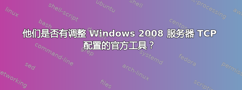 他们是否有调整 Windows 2008 服务器 TCP 配置的官方工具？