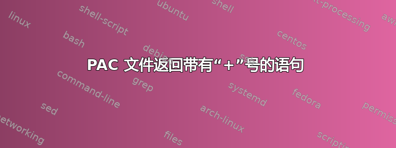 PAC 文件返回带有“+”号的语句