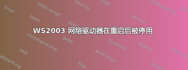 WS2003 网络驱动器在重启后被停用