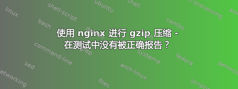 使用 nginx 进行 gzip 压缩 - 在测试中没有被正确报告？