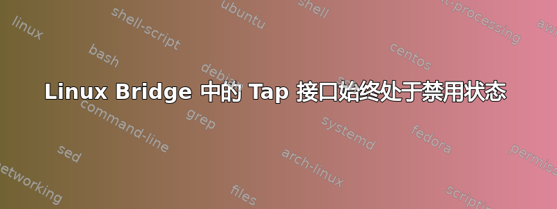 Linux Bridge 中的 Tap 接口始终处于禁用状态