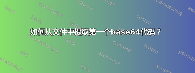 如何从文件中提取第一个base64代码？