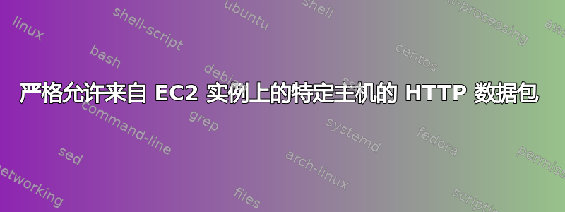 严格允许来自 EC2 实例上的特定主机的 HTTP 数据包