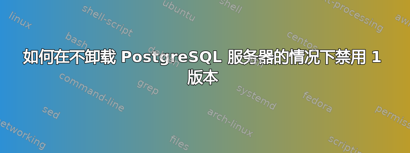 如何在不卸载 PostgreSQL 服务器的情况下禁用 1 版本