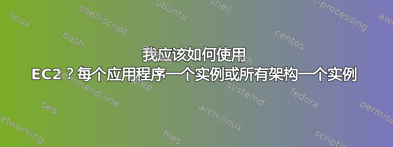 我应该如何使用 EC2？每个应用程序一个实例或所有架构一个实例