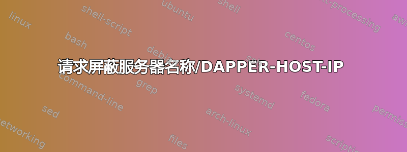 请求屏蔽服务器名称/DAPPER-HOST-IP