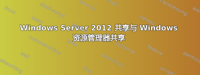 Windows Server 2012 共享与 Windows 资源管理器共享