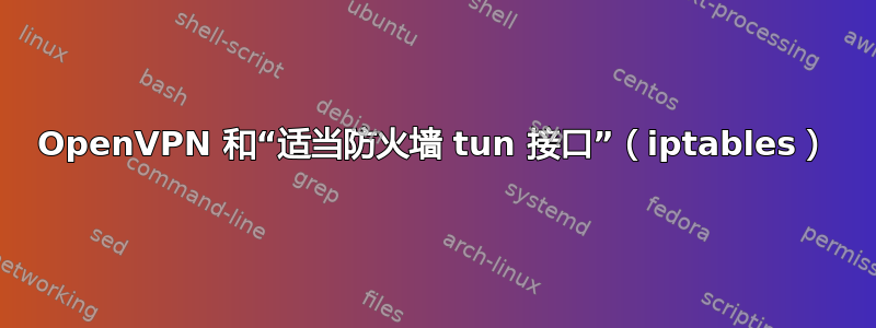 OpenVPN 和“适当防火墙 tun 接口”（iptables）