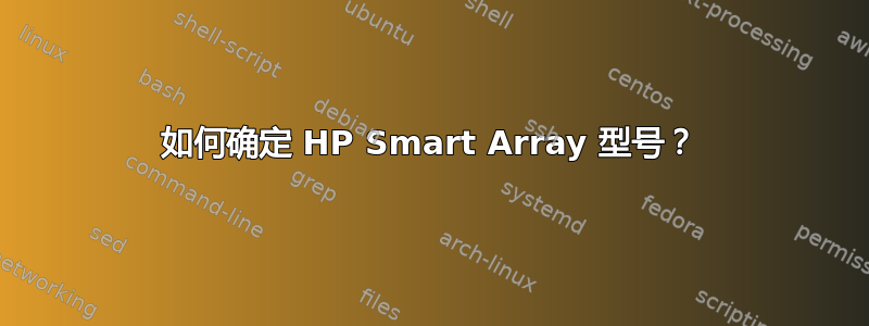 如何确定 HP Smart Array 型号？