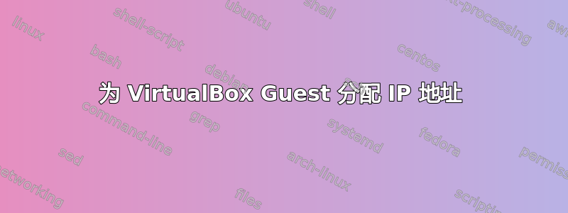 为 VirtualBox Guest 分配 IP 地址