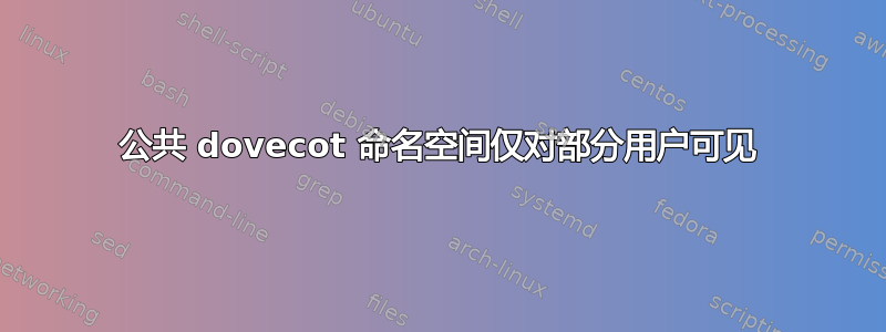 公共 dovecot 命名空间仅对部分用户可见