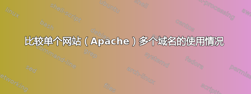 比较单个网站（Apache）多个域名的使用情况