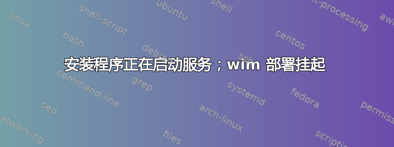 安装程序正在启动服务；wim 部署挂起