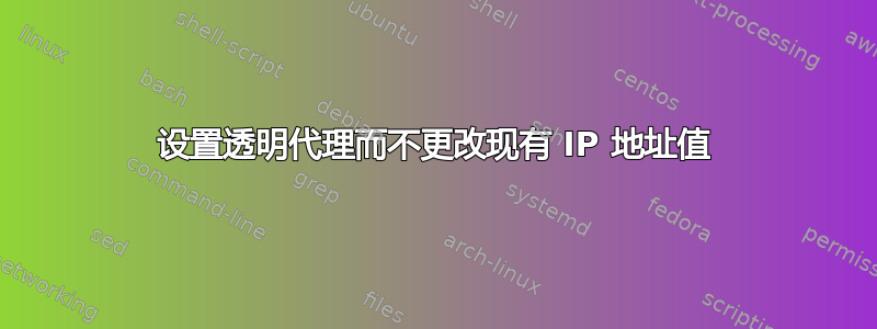 设置透明代理而不更改现有 IP 地址值