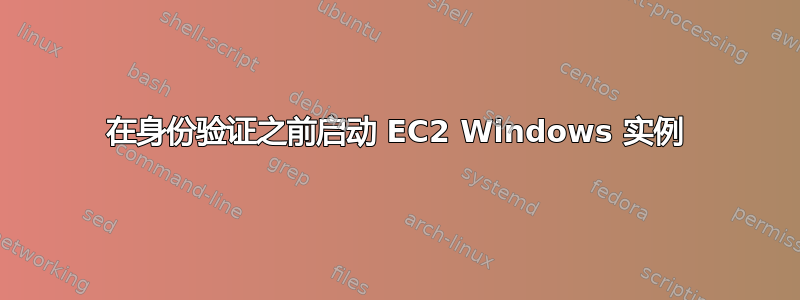 在身份验证之前启动 EC2 Windows 实例