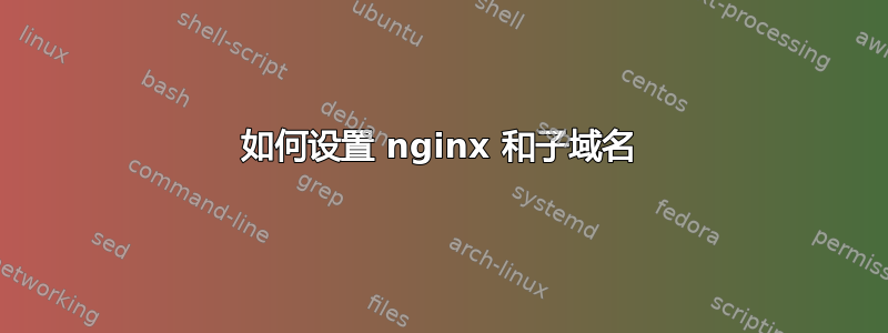如何设置 nginx 和子域名