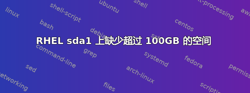 RHEL sda1 上缺少超过 100GB 的空间