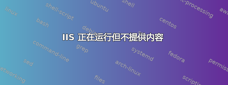 IIS 正在运行但不提供内容