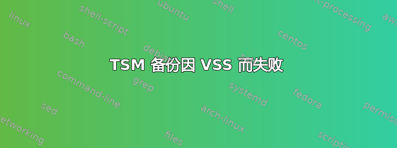 TSM 备份因 VSS 而失败