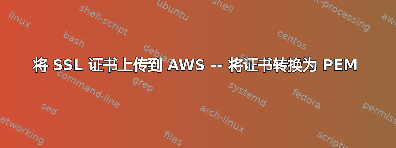 将 SSL 证书上传到 AWS -- 将证书转换为 PEM