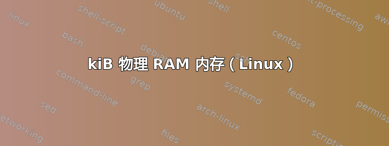 kiB 物理 RAM 内存（Linux）