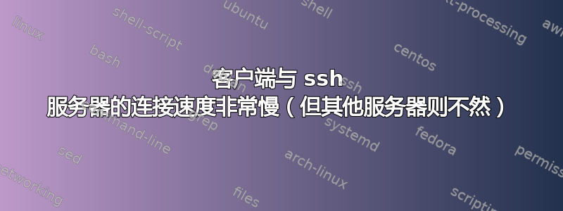 客户端与 ssh 服务器的连接速度非常慢（但其他服务器则不然）