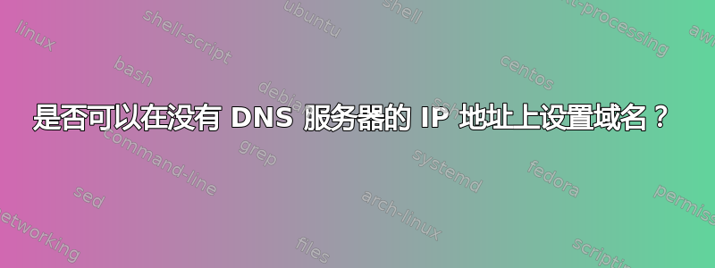 是否可以在没有 DNS 服务器的 IP 地址上设置域名？