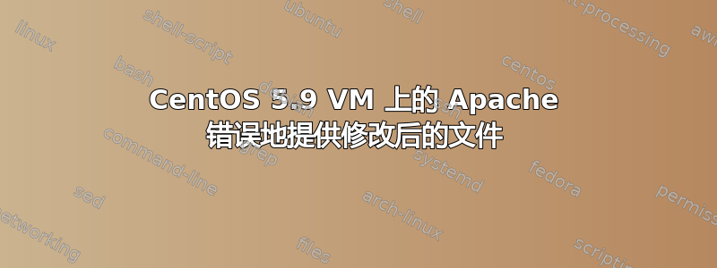 CentOS 5.9 VM 上的 Apache 错误地提供修改后的文件
