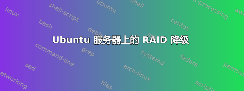 Ubuntu 服务器上的 RAID 降级