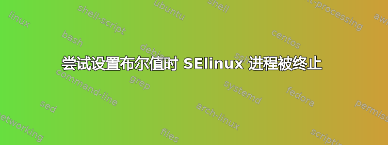 尝试设置布尔值时 SElinux 进程被终止