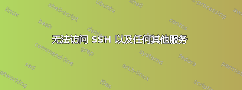 无法访问 SSH 以及任何其他服务