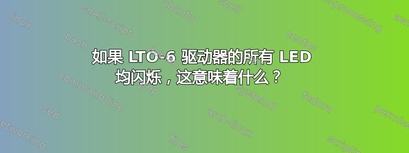 如果 LTO-6 驱动器的所有 LED 均闪烁，这意味着什么？ 