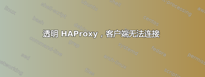 透明 HAProxy，客户端无法连接