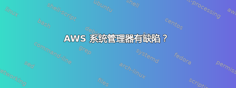 AWS 系统管理器有缺陷？