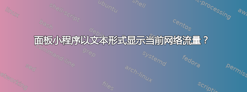 面板小程序以文本形式显示当前网络流量？