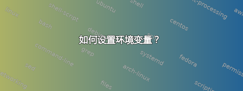 如何设置环境变量？