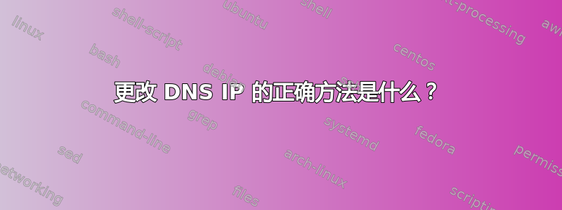 更改 DNS IP 的正确方法是什么？